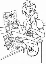 Restaurant Coloring Pages Getdrawings Tiana Spread Advertising Disney Paper Her sketch template
