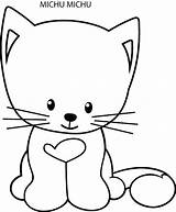 Kitten Cute Coloring Pages Printable Getdrawings sketch template