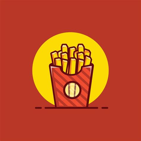 vector fries food illustration design graphic design logo food logo