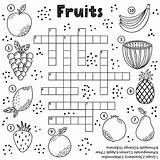 Crossword Puzzle Kids Coloring Printable Children Puzzles Fun Worksheet Activity Game Fruits Food Print Funny Activities Pages 30seconds Mom Printables sketch template
