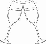 Champagne Clip Glass Glasses Wine Clipart Wedding Line Toasting Cliparts Outline Sweetclipart Template Library Bottle Collection Stencils Cute Sunglasses Attribution sketch template