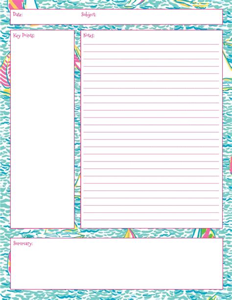 cute printable notes template