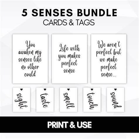 senses cards  senses gift tags simple desert designs