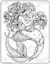 Mermaid Coloring Pages Baby Mother Printable Adult Child Drawing Sheets Color Kids Print Drawings Stress Tattoo Pregnancy Colorin Disney sketch template