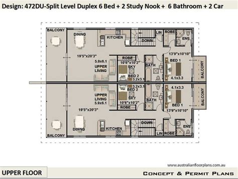 split level duplex townhouse design     sq foot  bedrooms duplex plans