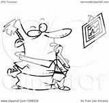 Crooked Businessman Staring Toonaday Royalty Outline Illustration Cartoon Rf Clip 2021 sketch template