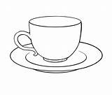 Cup Tea Drawing Saucer Coloring Outline Sketch Drawings Cups Teacup Coffee Pages Choose Board sketch template