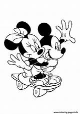 Mickey Coloring Mouse Pages Minnie Skate Board Printable Cliparts Skating Roller Print Library Clip Sheets Clipart sketch template