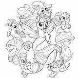 Pony Mlp Sirene Bestcoloringpagesforkids Fluttershy sketch template