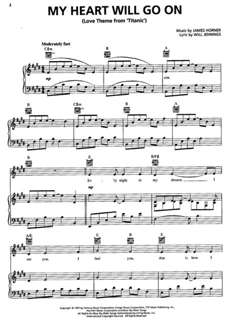 titanic  piano partituras