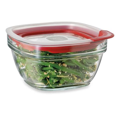 Rubbermaid 4 Cup Square Glass Food Storage Containers With Easy Find