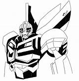 Transformers Bumblebee Coloring Pages Animated Kids sketch template