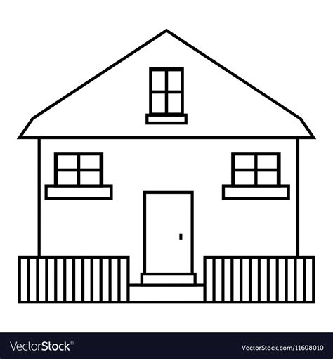 cute house icon outline style royalty  vector image