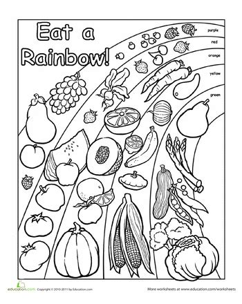 healthy foods coloring sheet