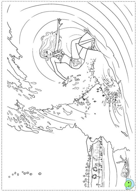 barbie mermaid colouring pages