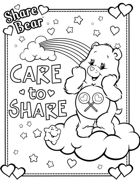 cool care bear colouring  references