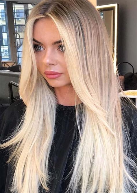 Cutest Bright Blonde Highlights For Sleek Straight Hair In