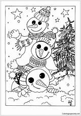 Christmas Pages Eve Snowmen Online Coloring Color Coloringpagesonly sketch template