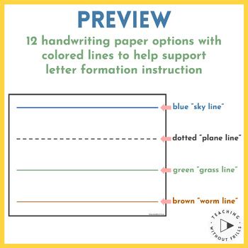 primary   handwriting lined paper  letter  number formation