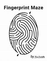 Maze Fingerprint Mazes Printable Spy Museprintables Kids Pdf sketch template