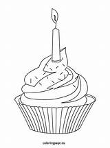 Cupcake Coloring Cupcakes Birthday Candle Adult Sprinkles Pages Icolor Easy sketch template