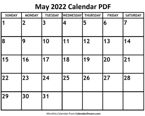 blank   calendar printable template  calendar dream