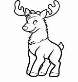 Reindeer Coloring Pages Kids Printable Animal sketch template