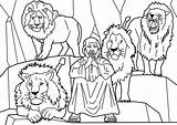 Daniel Coloring Lions Den Pages Bible sketch template