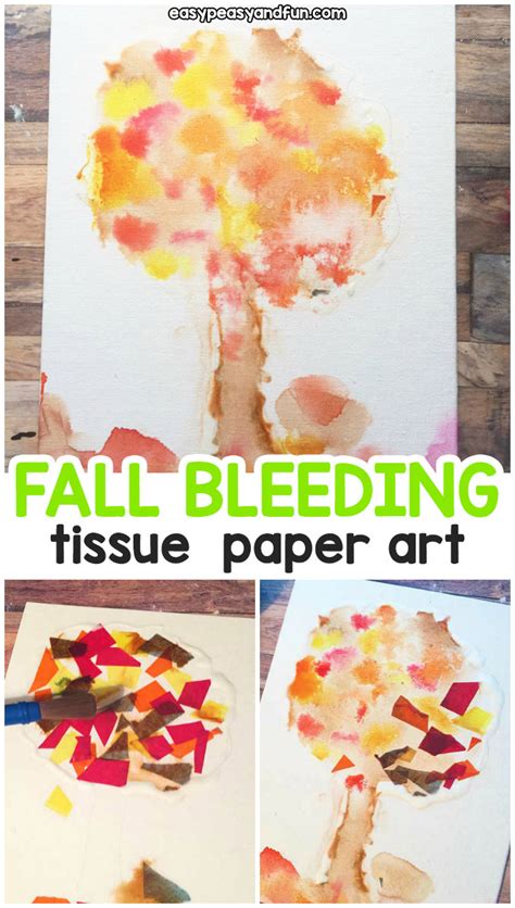 fall bleeding tissue paper art easy art idea for kindergarten phần