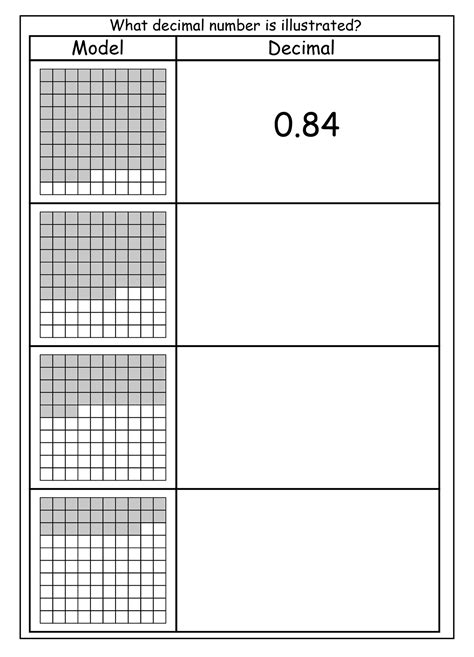 equivalent fraction patterns fraction  decimal worksheets  year