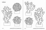 Corals Printable Coral Coloring Pages Templates Firstpalette Reef Ocean Sea Animals Diorama Printables Craft Felt Habitat Brain Crafts sketch template