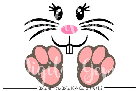 rabbit face  feet svg png eps dxf files  svgs
