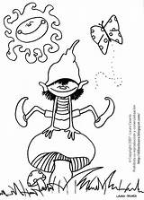 Coloring Gnome Mushroom Para Colorear Duende Dibujo sketch template