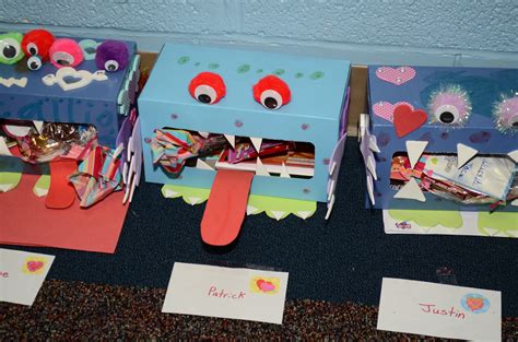 valentine boxes  kids   painted kleenex boxes craft foam