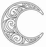 Moon Coloring Crescent Pages Printable Getcolorings Color sketch template