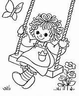 Ann Raggedy Coloring Andy Swing Pages Playing Color Printable Netart Doll Print Colouring Book Embroidery Getdrawings Sheets Getcolorings Choose Board sketch template