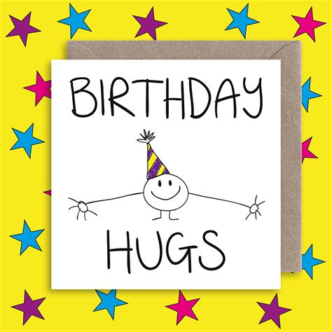 cute funny birthday hug card happy birthday greeting card unique