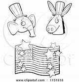 Republican Donkey Democratic Elephant sketch template