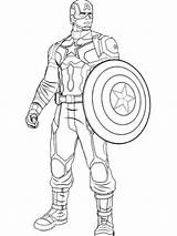 Captain Coloring Pages Avengers Marvel America Below Collection sketch template