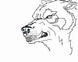 Lineart Growling sketch template