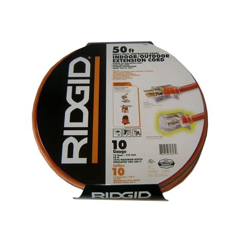 ridgid  ft  heavy duty contractor grade indooroutdoor extension cord hd