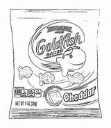 Coloring Goldfish Crackers Cracker Sheet Sheets Colouring Printable Discover sketch template