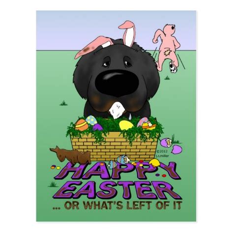 Naughty Newfie Happy Easter Postcard Zazzle