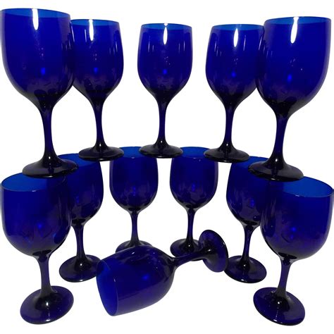 vintage libbey cobalt blue wine glasses sold  ruby lane