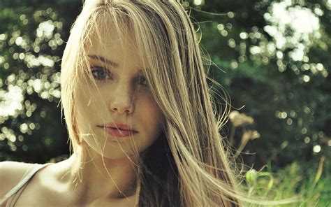 blonde wind face women long hair wallpapers hd