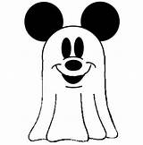 Coloring Ghost Mickey Halloween Pages Mouse Printable Disney Pumpkin Clipart Kids Ghosts Cartoon Characters Clip Head Silhouette Cliparts Template Print sketch template