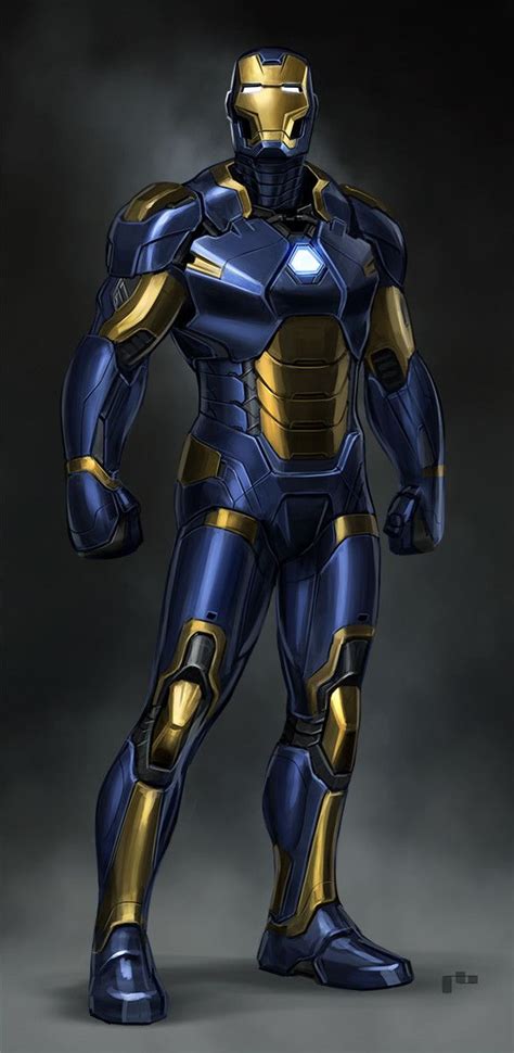 blue iron man suit