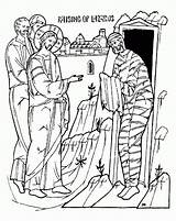 Lazarus Raises Resurrection sketch template