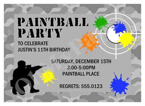 paintball party invitations  ohmypaperllc  etsy paintball party