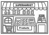 Supermarket Coloring Pages Shopping Kids Preschool Para Colorear Grocery Store Dibujo Dibujos Children Building Places Sheets Worksheets Coloringpagesfortoddlers Visit Community sketch template